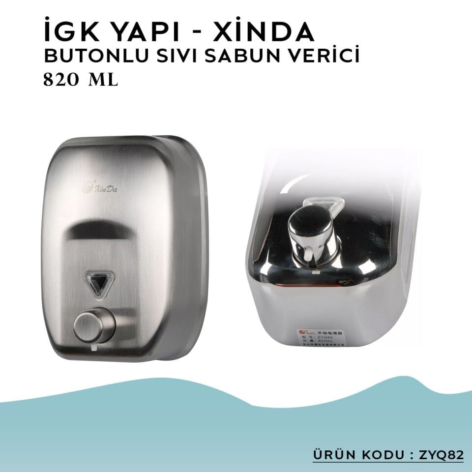 İGK YAPI – XinDa Manuel Butonlu Sıvı Sabun Dispanseri 820ml (ZYQ82)