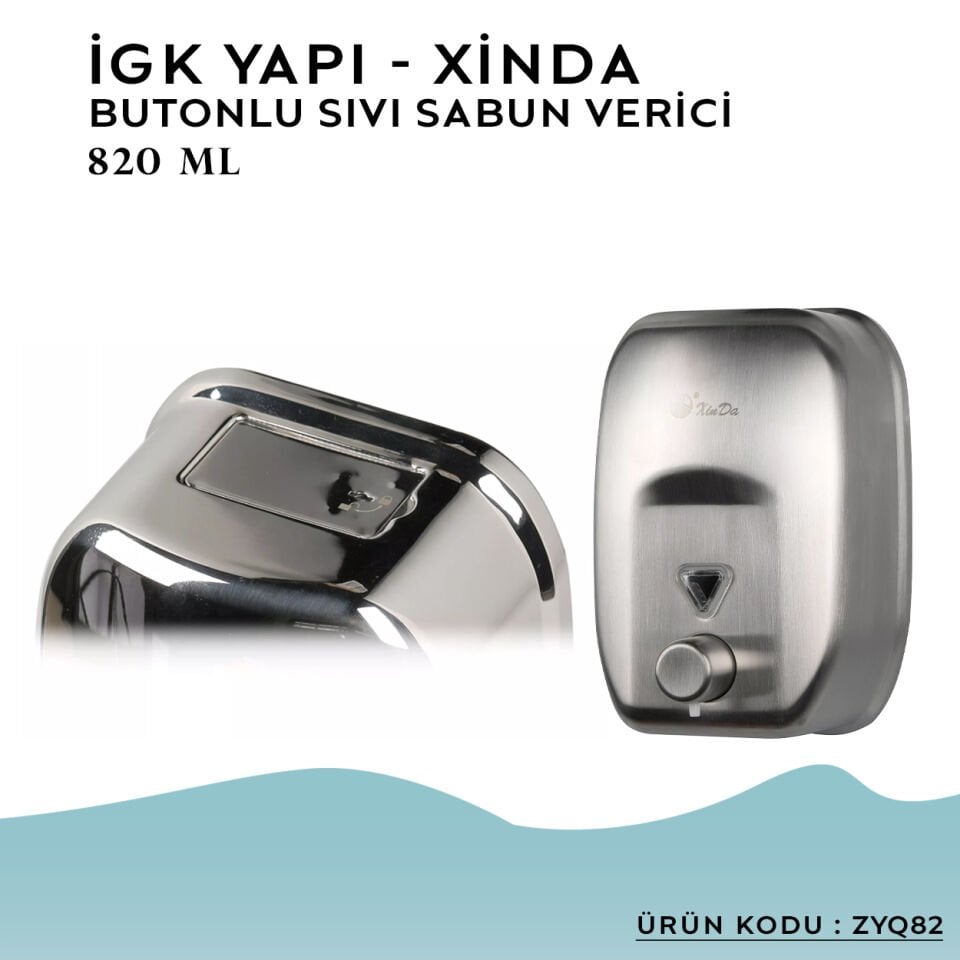 İGK YAPI – XinDa Manuel Butonlu Sıvı Sabun Dispanseri 820ml (ZYQ82)