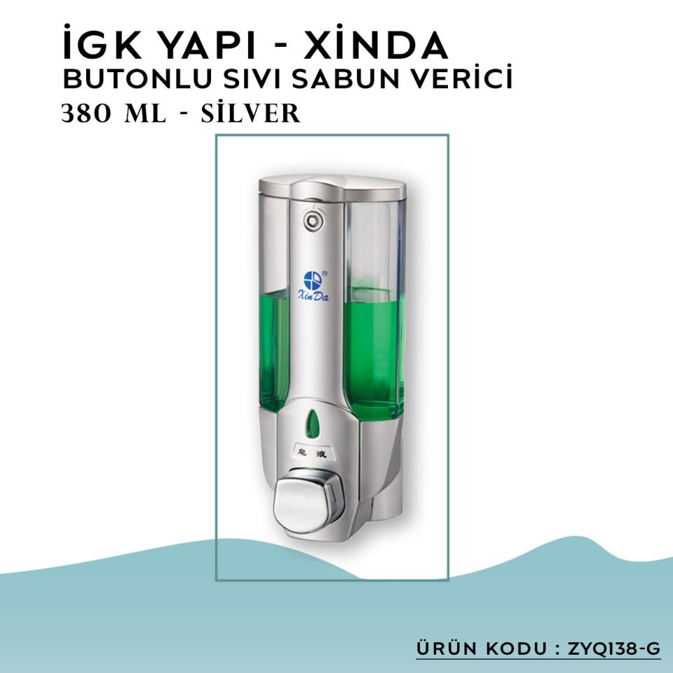 İGK YAPI – XinDa Tekli Butonlu Silver Sıvı Sabun Dispanseri (ZYQ138-G)