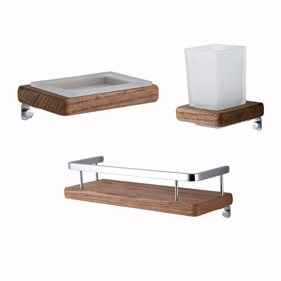 İGK YAPI - Çelik Banyo Selvi Banyo Aksesuar Seti - 45 (3 Parça)
