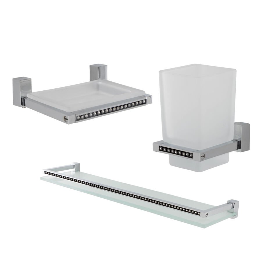 İGK YAPI - Çelik Banyo Swwor Banyo Aksesuar Seti - 47 (3 Parça)