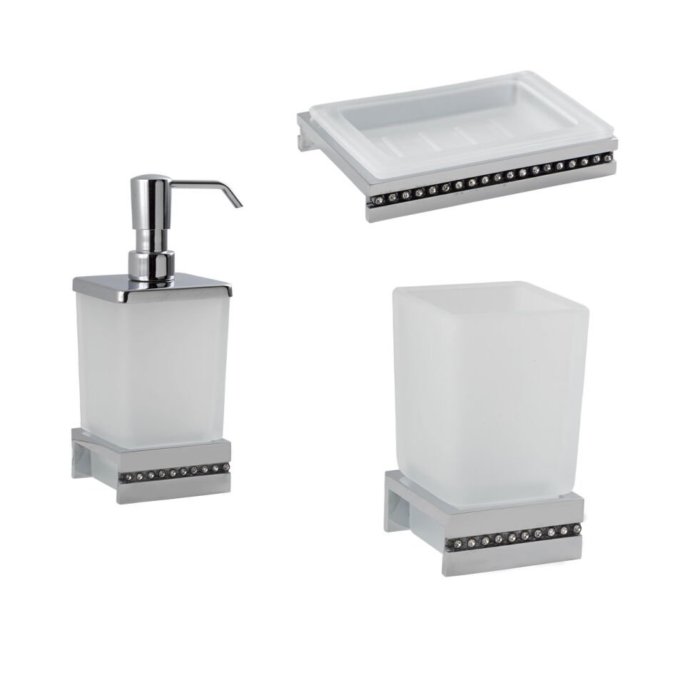 İGK YAPI - Çelik Banyo Swwor Banyo Aksesuar Seti - 49 (3 Parça)
