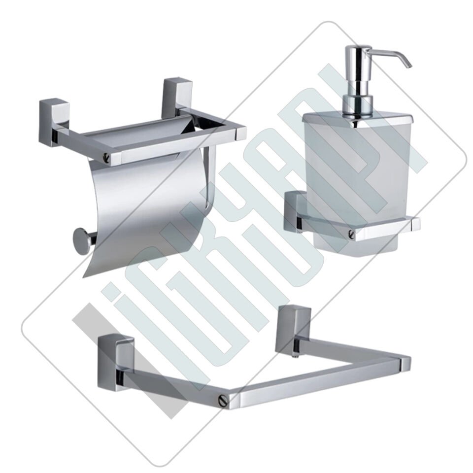 İGK YAPI - Çelik Banyo Swwor Banyo Aksesuar Seti - 51 (3 Parça)