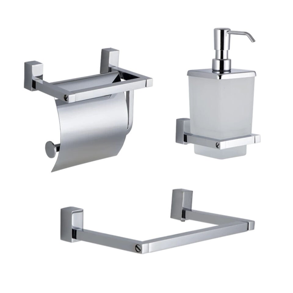 İGK YAPI - Çelik Banyo Swwor Banyo Aksesuar Seti - 51 (3 Parça)