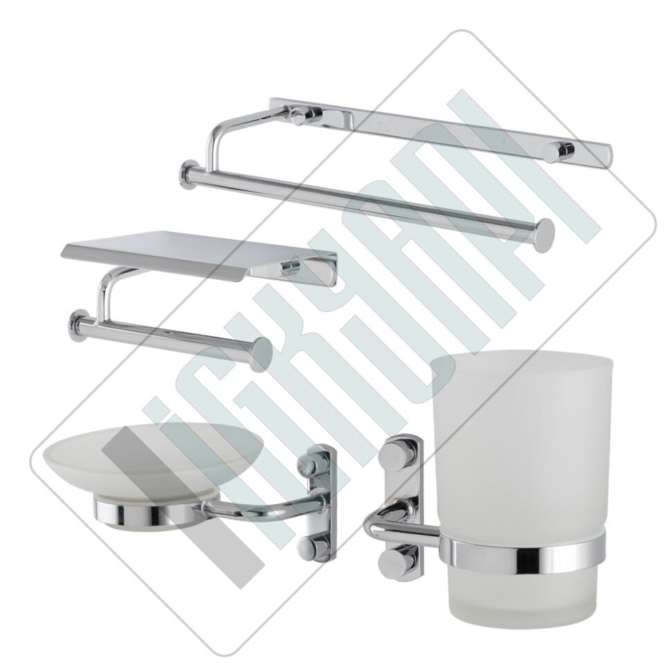 İGK YAPI - Çelik Banyo Vera Banyo Aksesuar Seti - 52 (4 Parça)