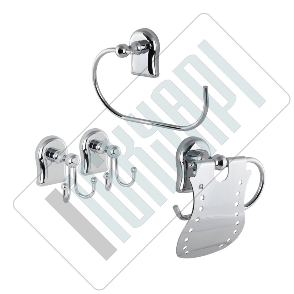 İGK YAPI - Çelik Banyo Lale Banyo Aksesuar Seti - 54 (4 Parça)