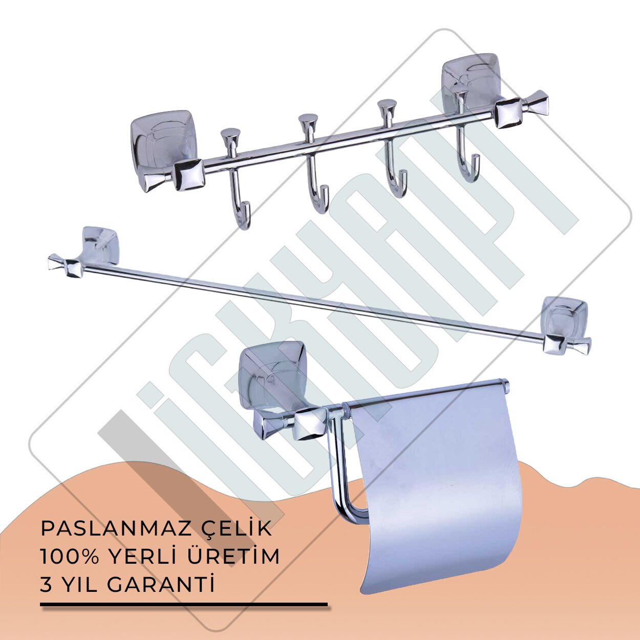 İGK YAPI - Duxxa Eiffel Banyo Aksesuar Seti - 56 (3 Parça)