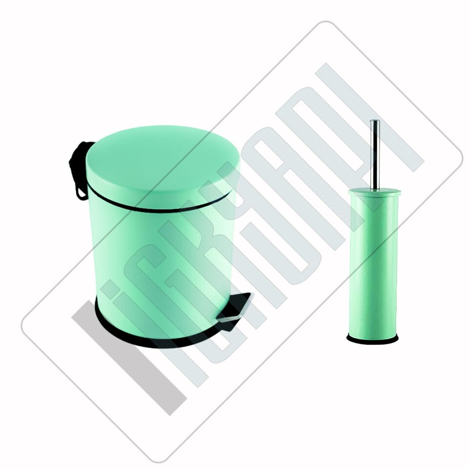 İGK YAPI - Çelik Banyo Mint Temizlik Seti - 05 (2 Parça)