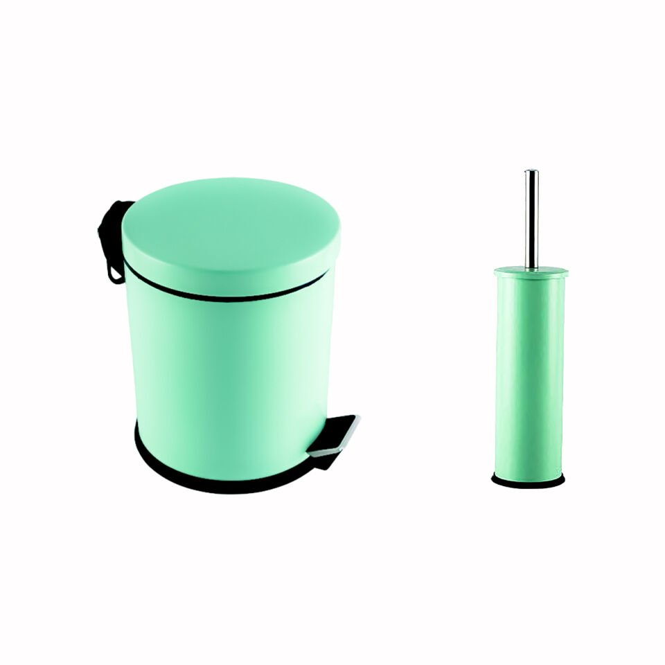 İGK YAPI - Çelik Banyo Mint Temizlik Seti - 05 (2 Parça)