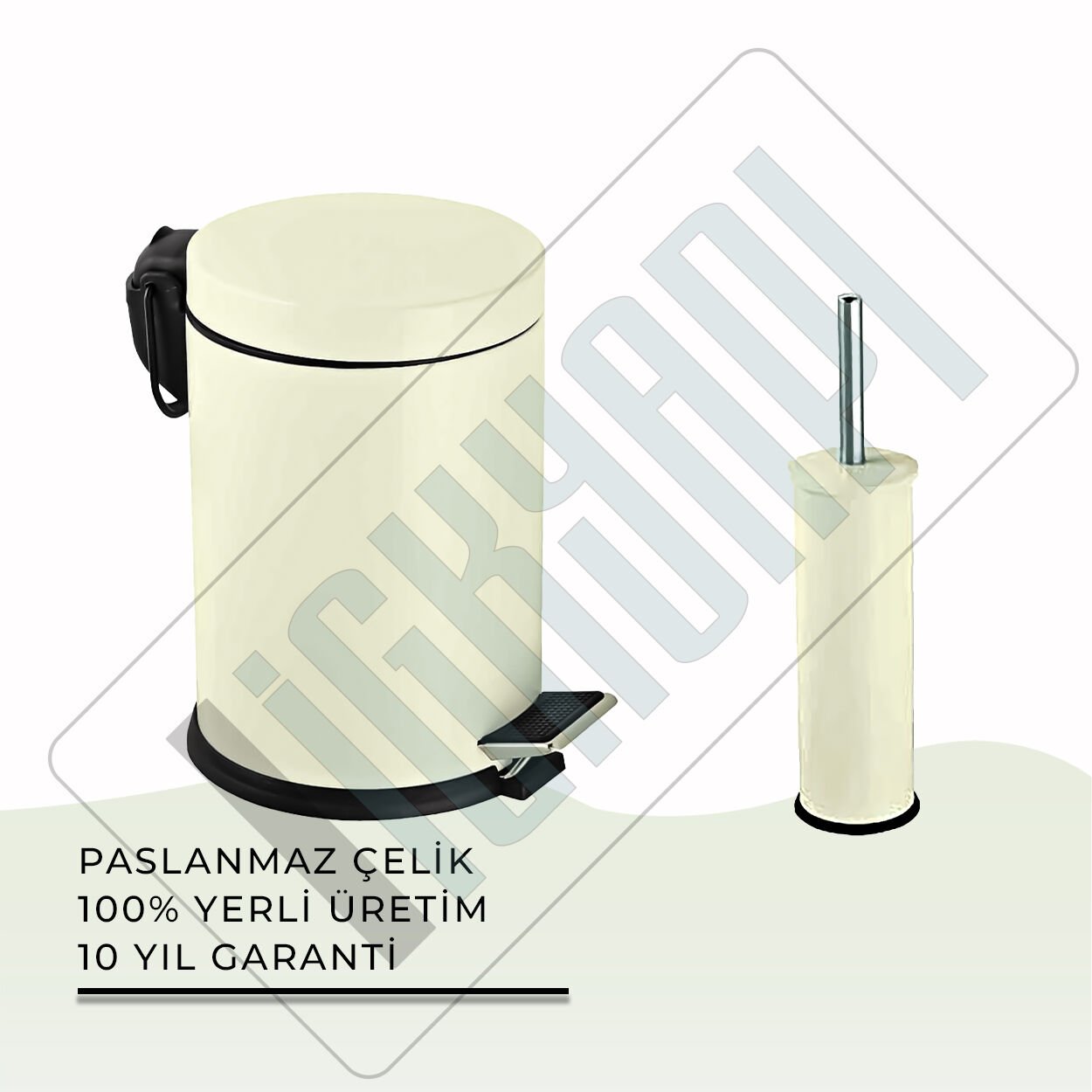 İGK YAPI - Çelik Banyo Krem Temizlik Seti - 06 (2 Parça)