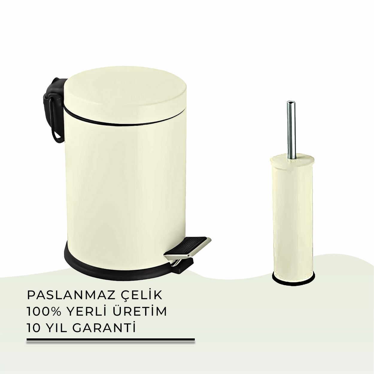 İGK YAPI - Çelik Banyo Krem Temizlik Seti - 06 (2 Parça)