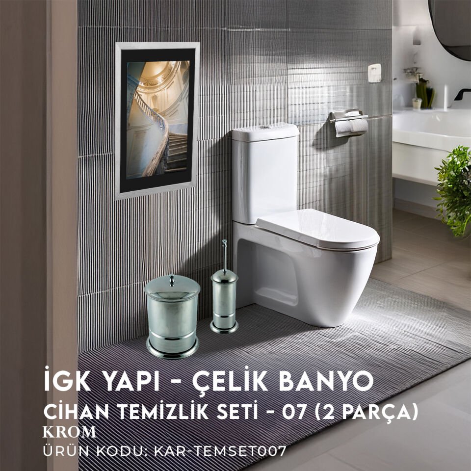 İGK YAPI - Çelik Banyo Cihan Temizlik Seti - 07 (2 Parça)