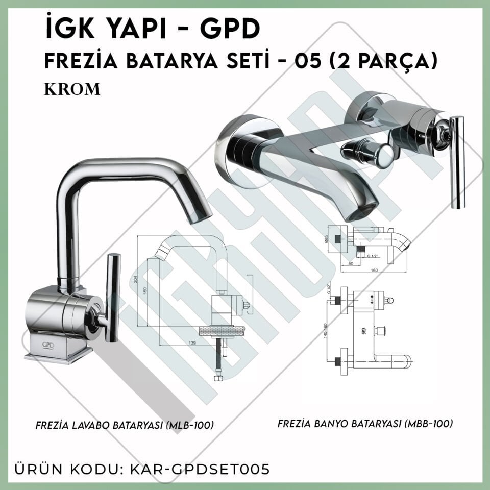 İGK YAPI - GPD Frezia Batarya Seti - 05 (2 Parça)