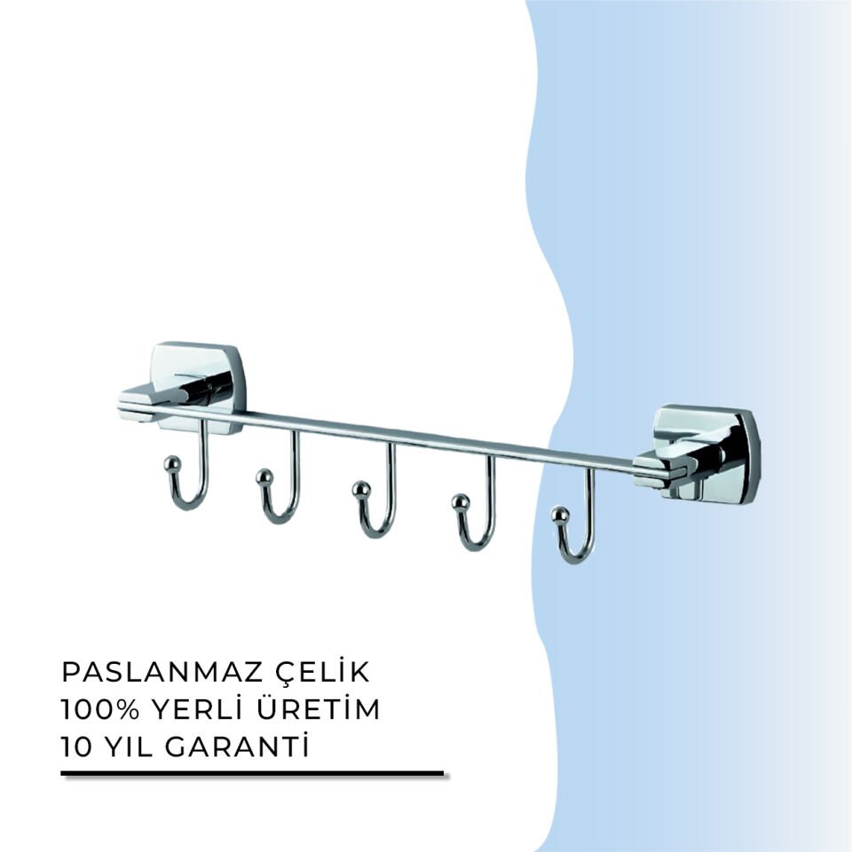 İGK YAPI - Çelik Banyo Milano Beşli Askılık (MLN10-014)