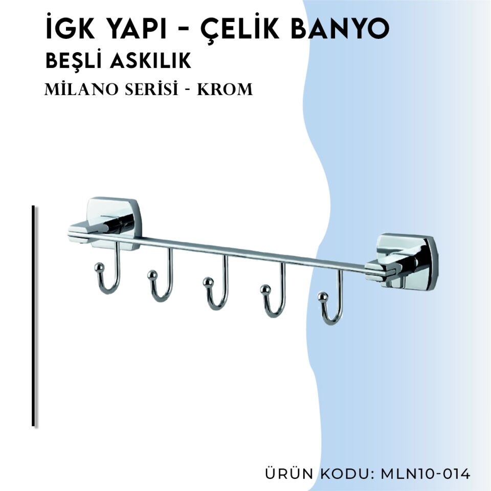İGK YAPI - Çelik Banyo Milano Beşli Askılık (MLN10-014)