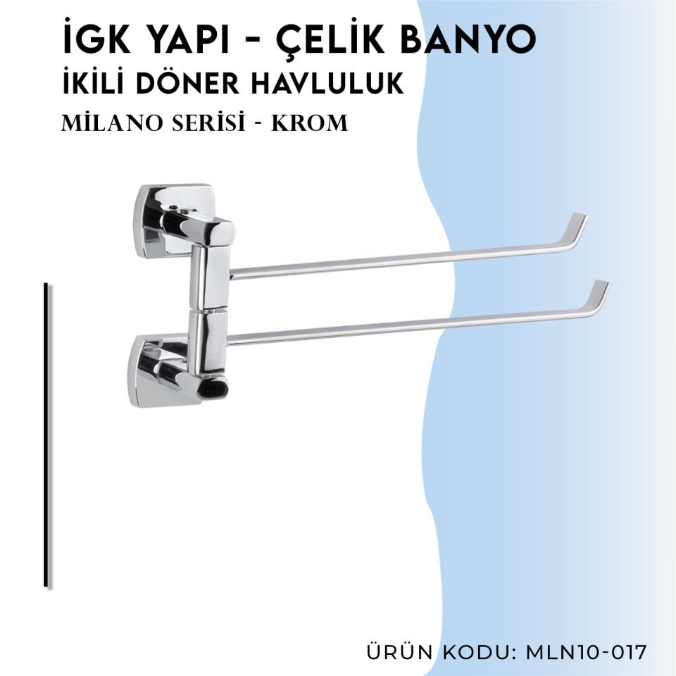 İGK YAPI - Çelik Banyo Milano İkili Döner Havluluk (MLN10-017)