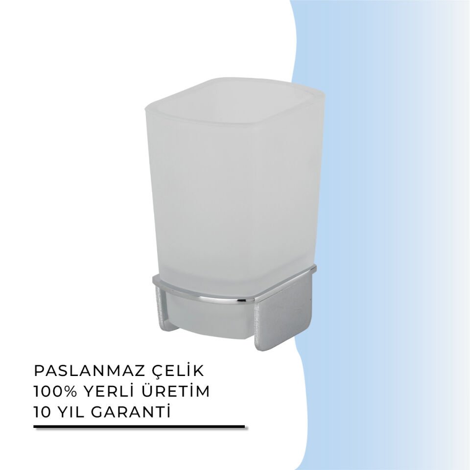 İGK YAPI - Çelik Banyo Milano Set Üstü Diş Fırçalık (MLN10-023)