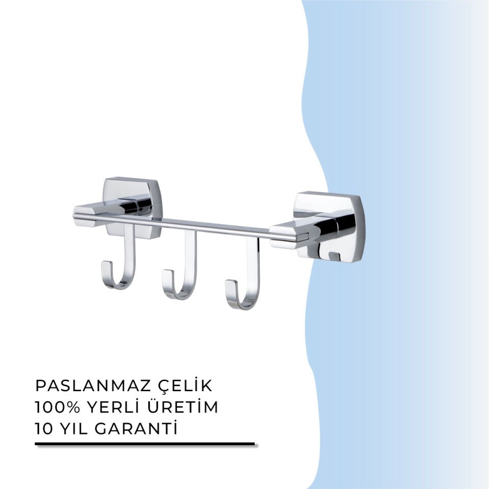 İGK YAPI - Çelik Banyo Milano Üçlü Askılık (MLN10-036)