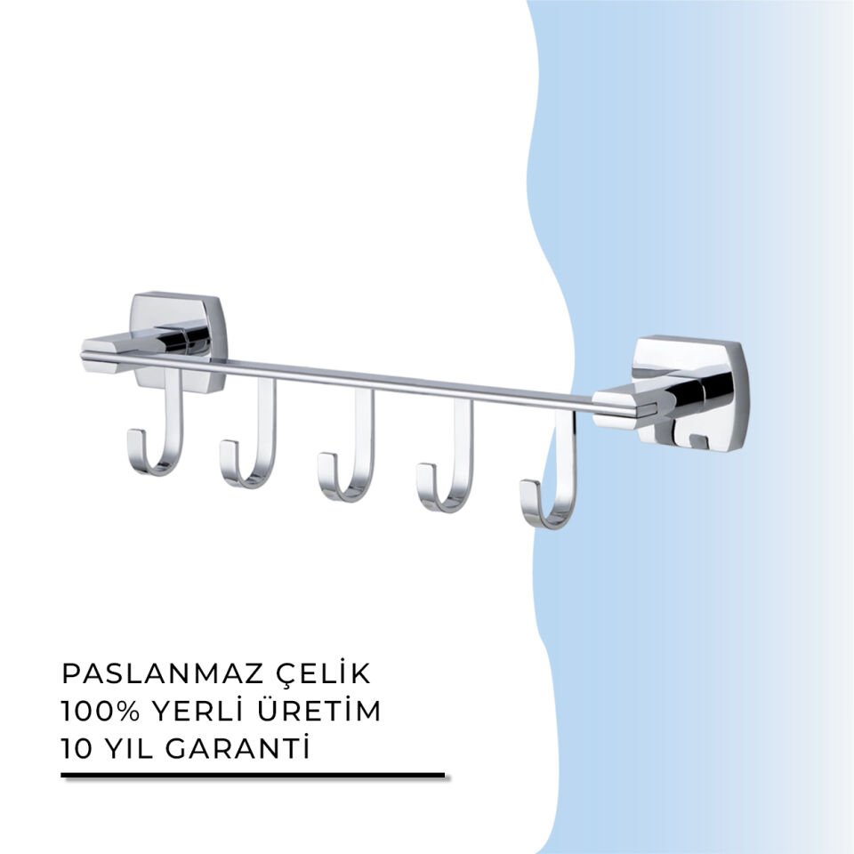 İGK YAPI - Çelik Banyo Milano Beşli Askılık (MLN10-038)