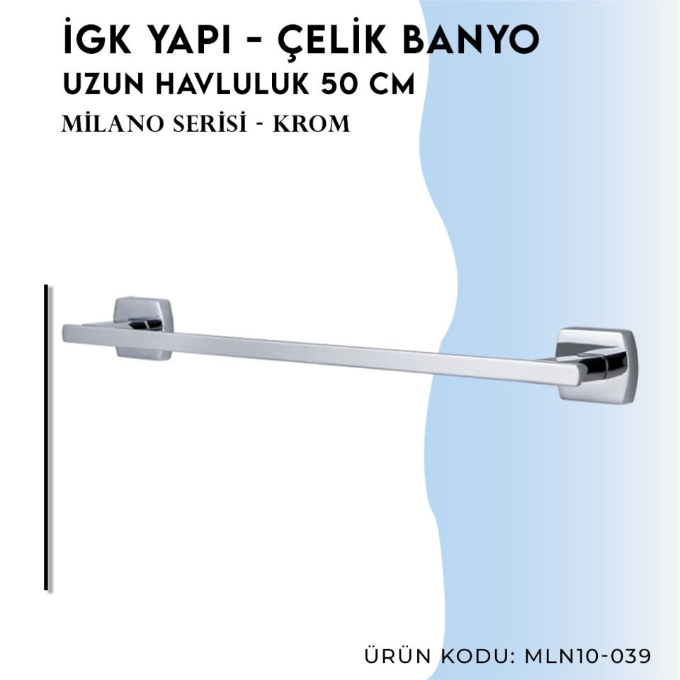 İGK YAPI - Çelik Banyo Milano Uzun Havluluk 50cm (MLN10-039)