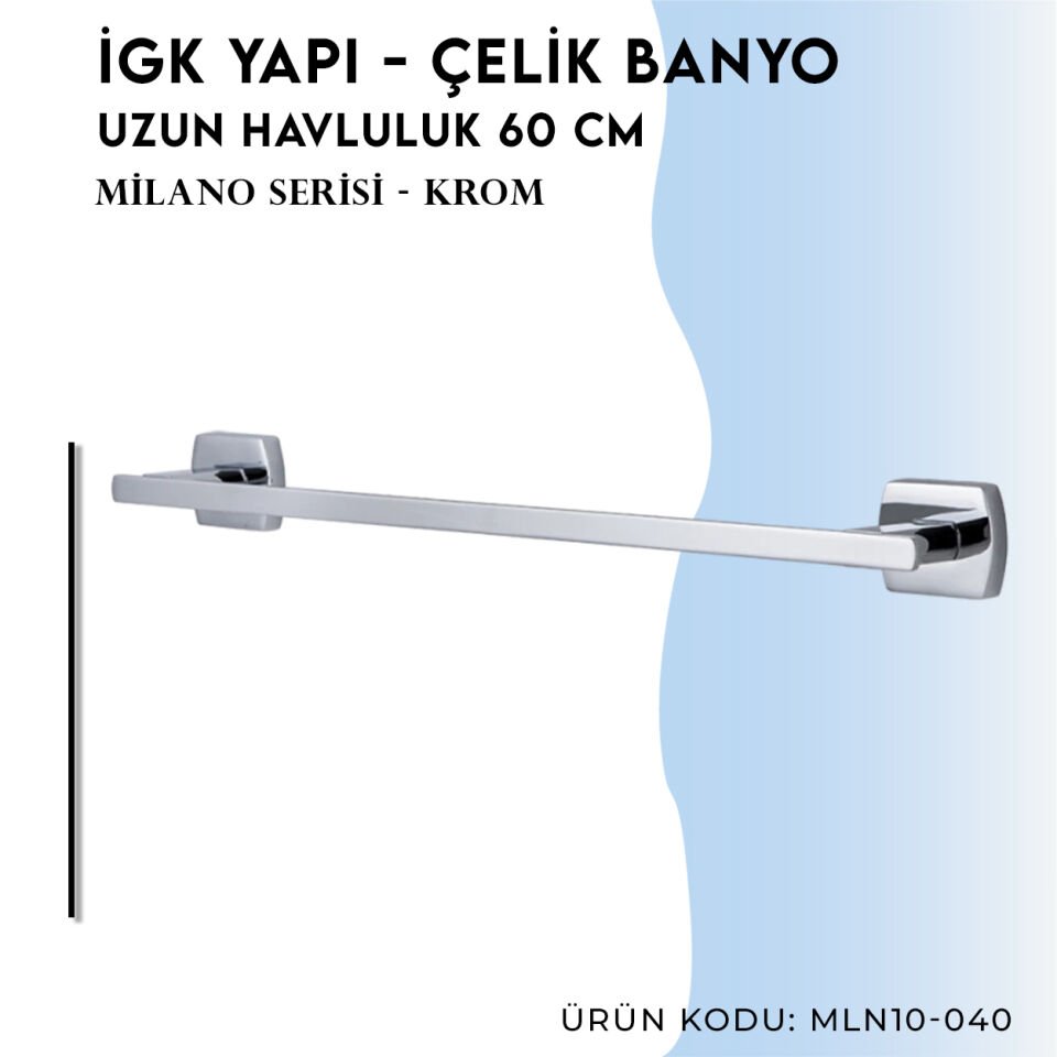 İGK YAPI - Çelik Banyo Milano Uzun Havluluk 60cm (MLN10-040)