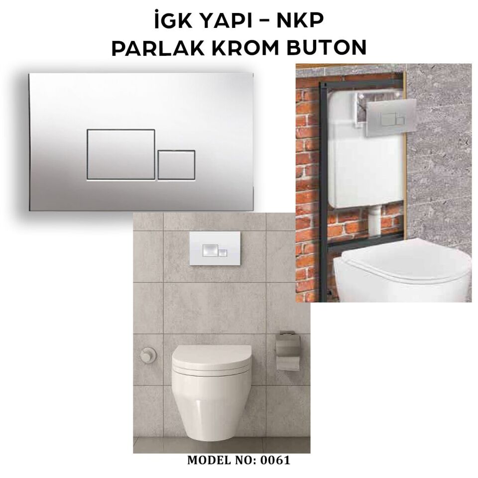 İGK YAPI - NKP 0061 Parlak Krom Buton