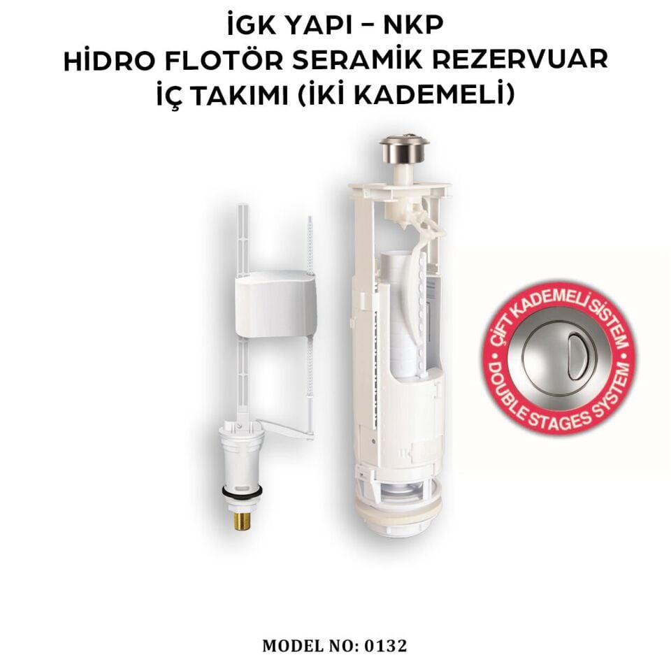 İGK YAPI - NKP 0132 Hidro Flotör Seramik Rezervuar İç Takımı (İki Kademeli)