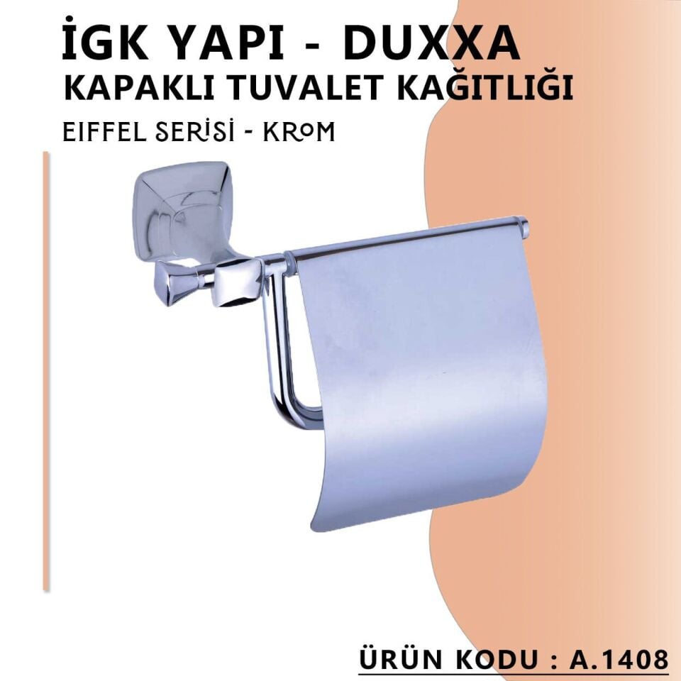 İGK YAPI - Duxxa Eiffel Kapaklı Tuvalet Kağıtlığı Krom (A.1408)
