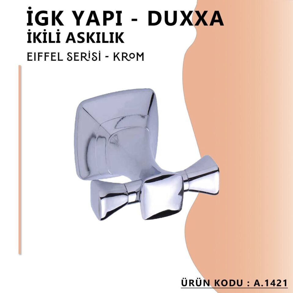 İGK YAPI - Duxxa Eiffel İkili Askılık Krom (A.1421)