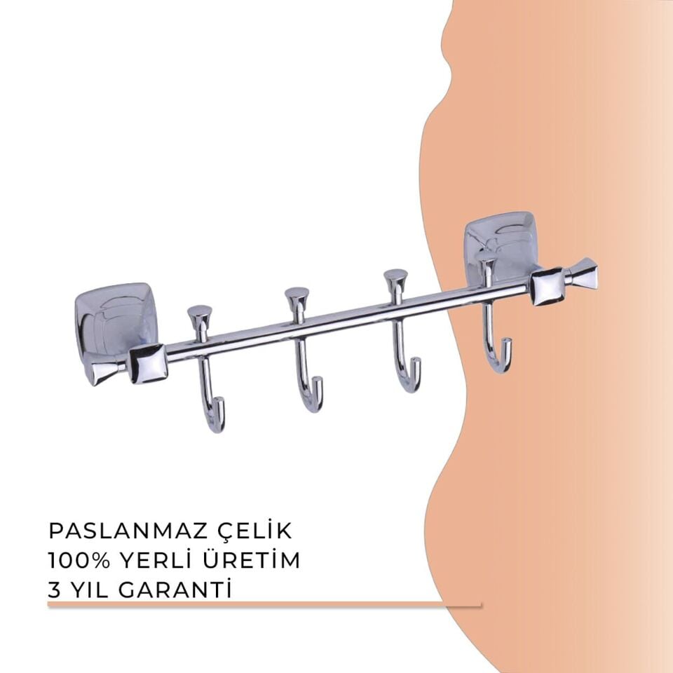 İGK YAPI - Duxxa Eiffel Beşli Set Askılık Krom (A.1429)