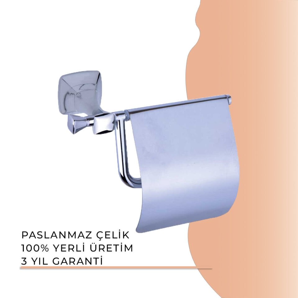 BANYOLİA - Duxxa Eiffel Kapaklı Tuvalet Kağıtlığı Krom (A.1408)