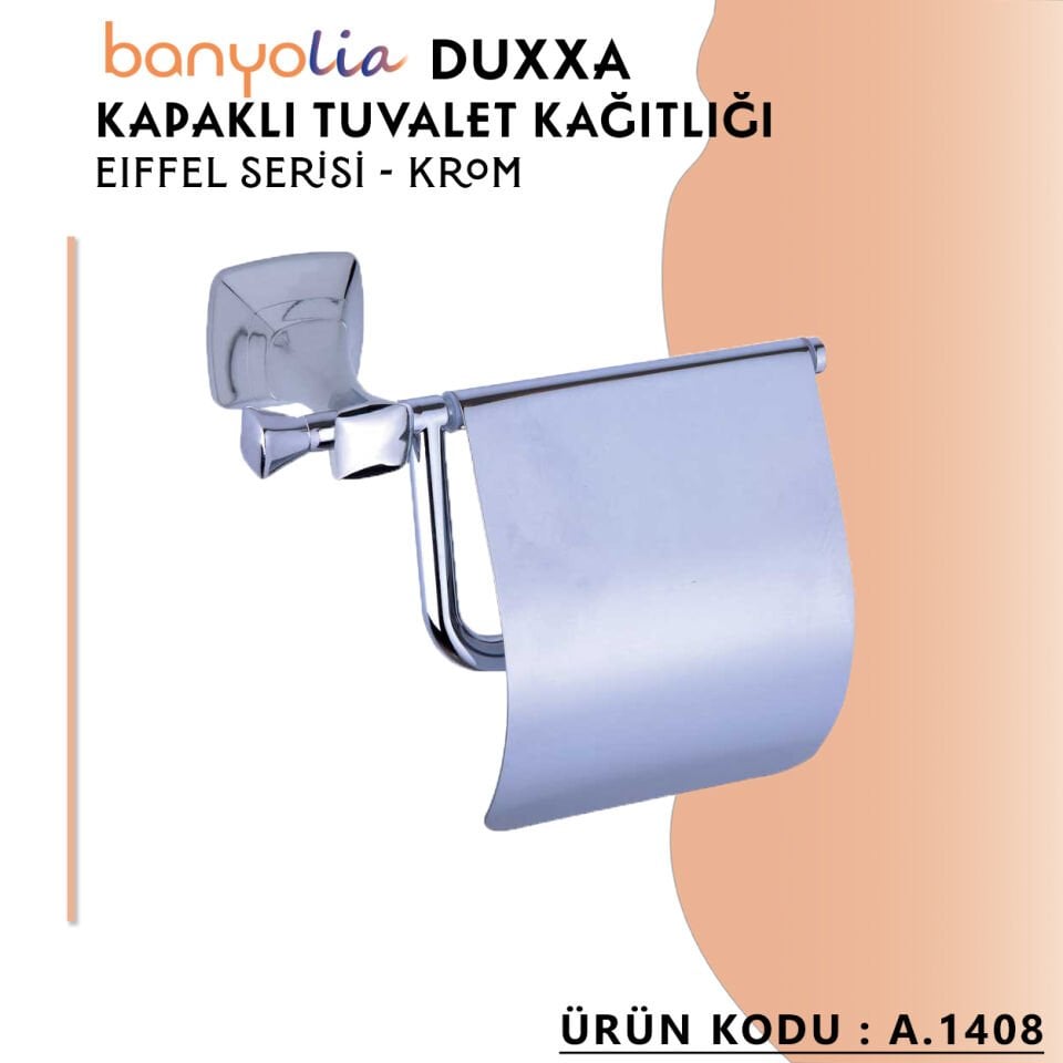 BANYOLİA - Duxxa Eiffel Kapaklı Tuvalet Kağıtlığı Krom (A.1408)