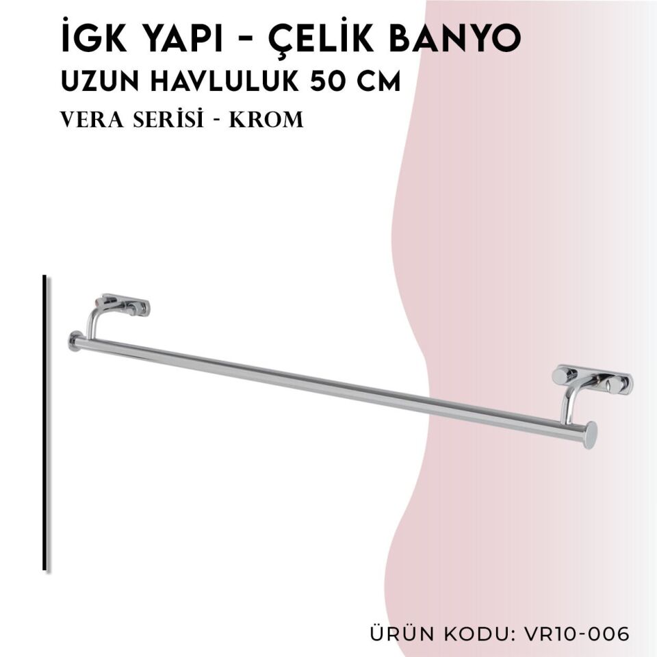 İGK YAPI - Çelik Banyo Vera Uzun Havluluk 50cm (VR10-006)