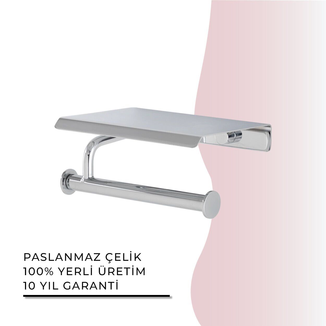 İGK YAPI - Çelik Banyo Vera Kapaklı Tuvalet Kâğıtlığı (VR10-007)