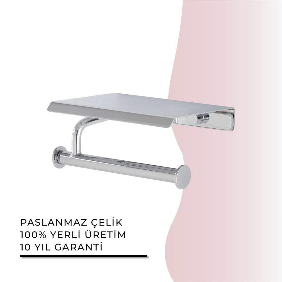 İGK YAPI - Çelik Banyo Vera Kapaklı Tuvalet Kâğıtlığı (VR10-007)
