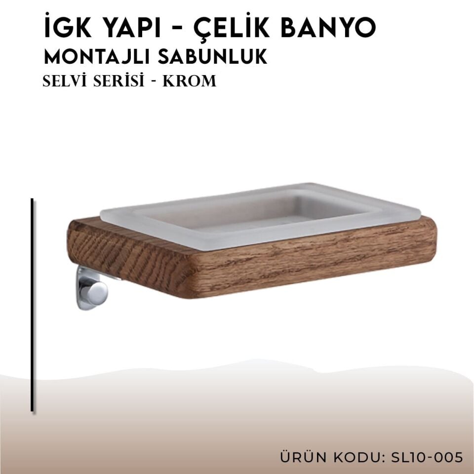 İGK YAPI - Çelik Banyo Selvi Montajlı Sabunluk (SL10-005)