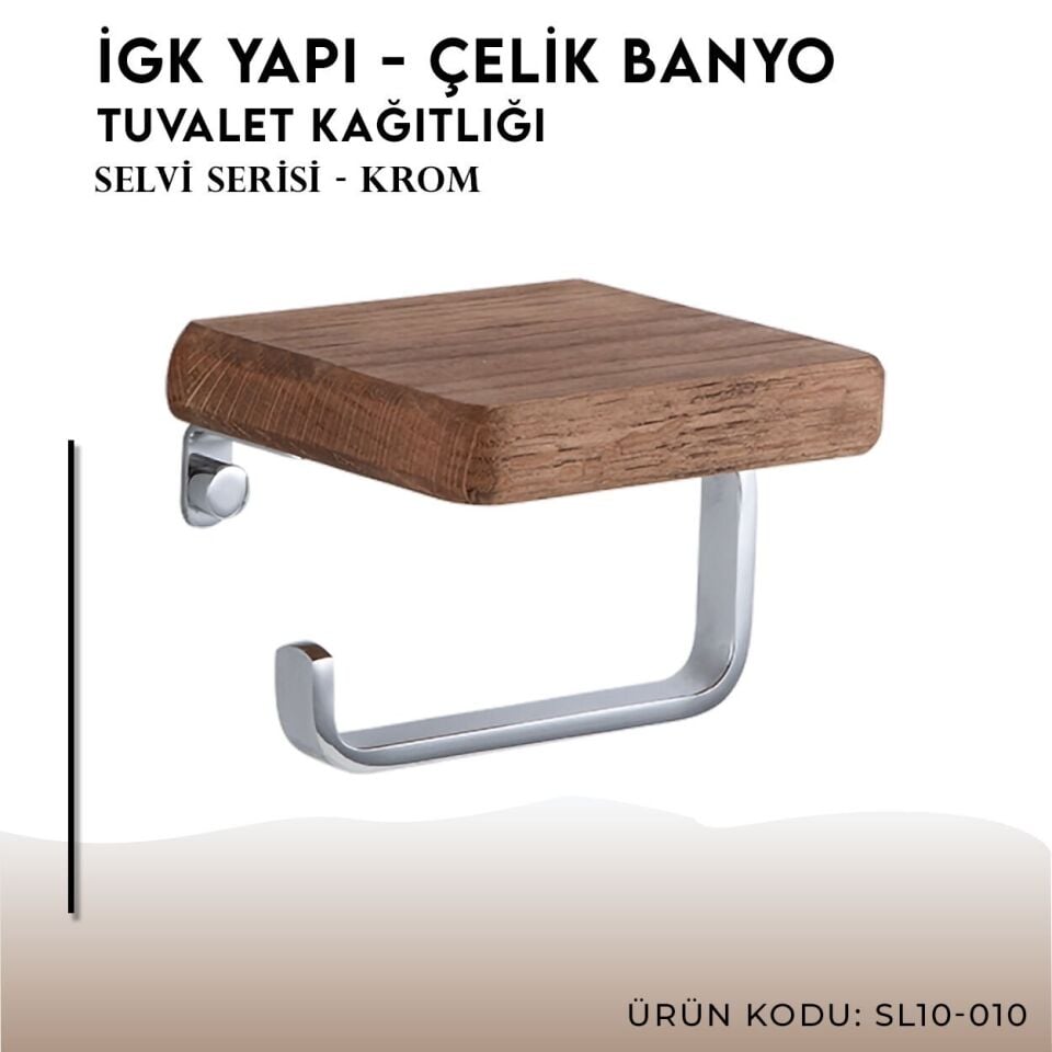 İGK YAPI - Çelik Banyo Selvi Tuvalet Kağıtlığı (SL10-010)