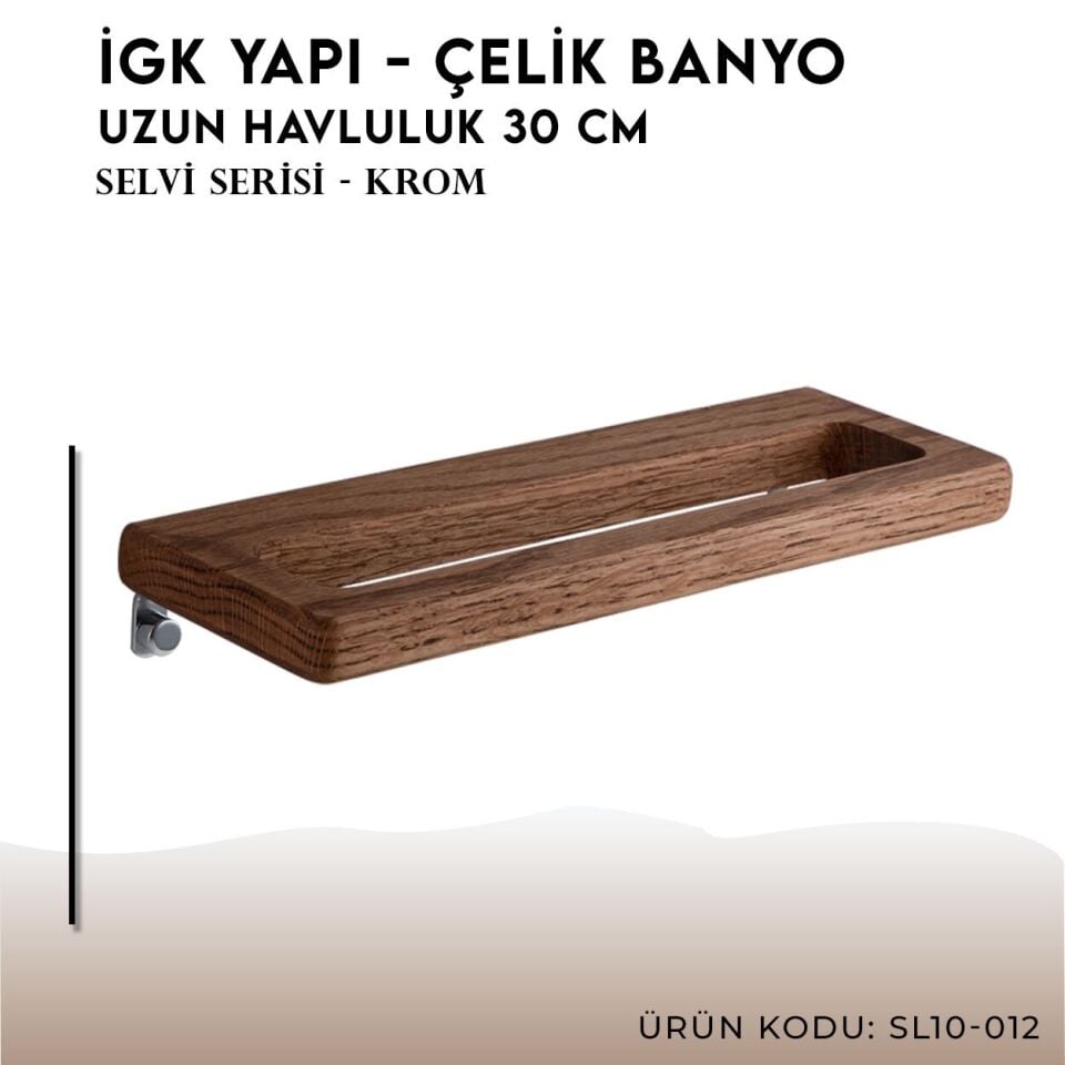 İGK YAPI - Çelik Banyo Selvi Uzun Havluluk 30cm (SL10-012)