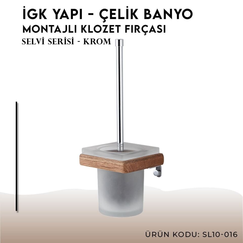 İGK YAPI - Çelik Banyo Selvi Montajlı Klozet Fırçası (SL10-016)