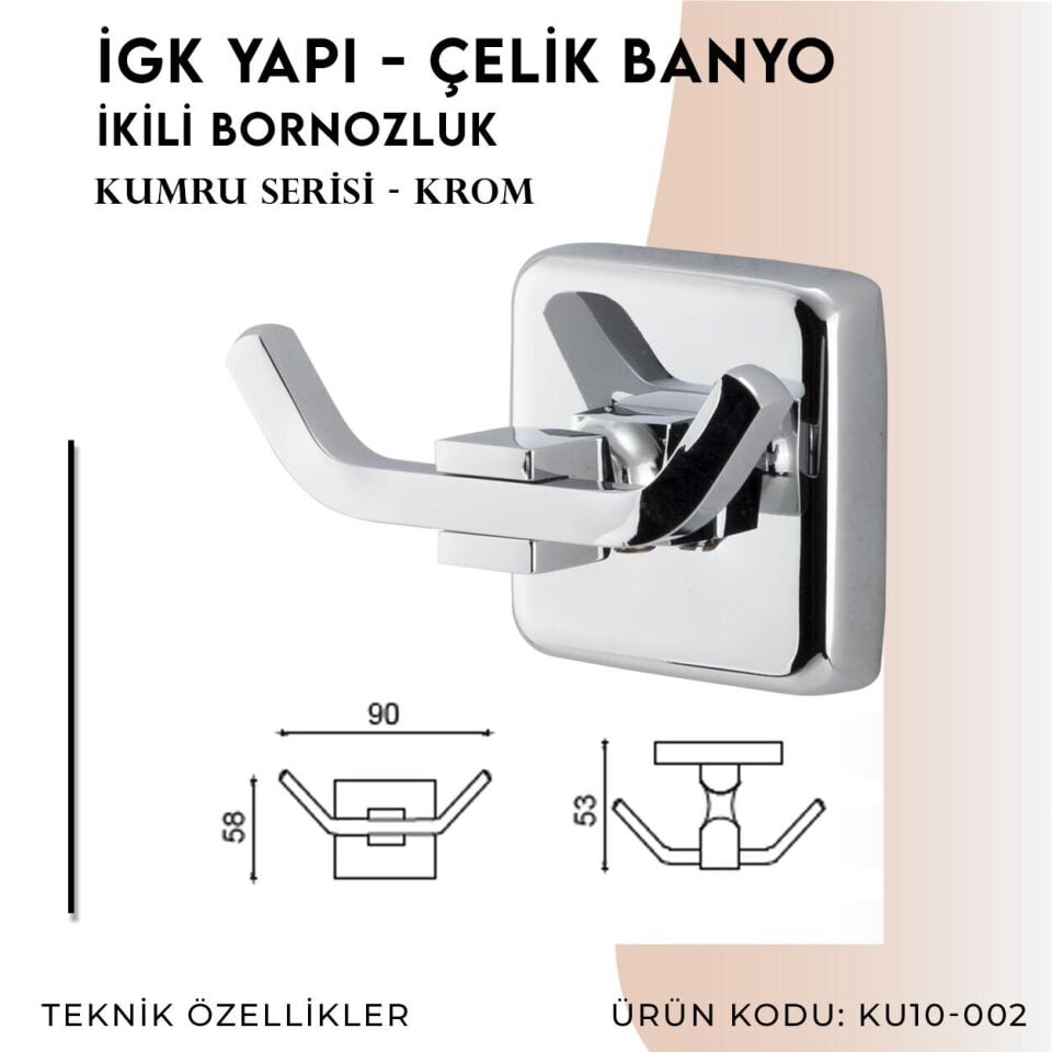 İGK YAPI - Çelik Banyo Kumru Bornozluk Çiftli (KU10-002)
