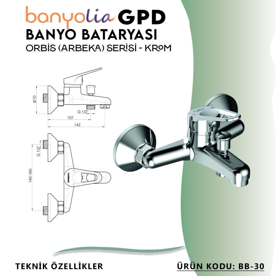 BANYOLİA - GPD Orbis Banyo Bataryası  (BB30)