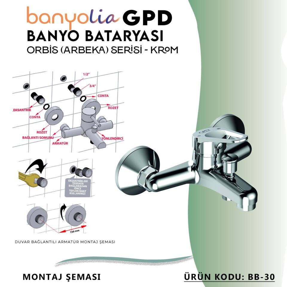 BANYOLİA - GPD Orbis Banyo Bataryası  (BB30)