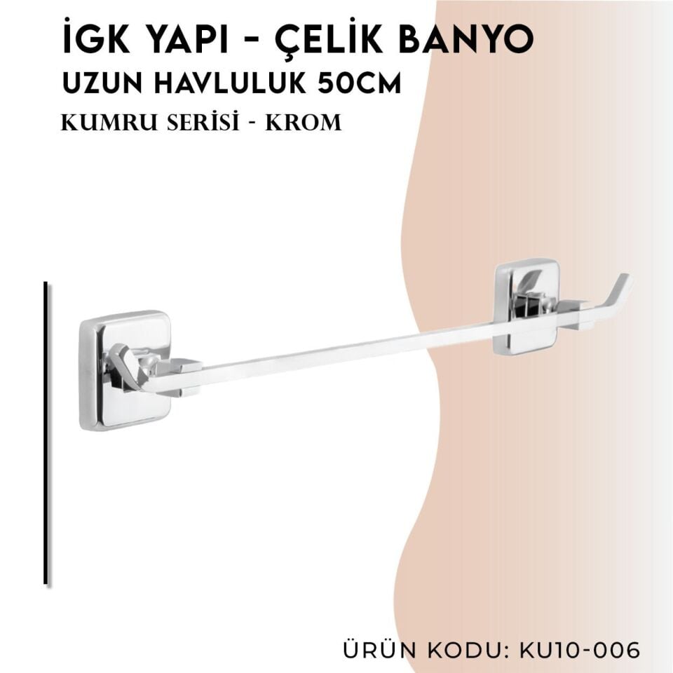 İGK YAPI - Çelik Banyo Kumru Uzun Havluluk 50cm (KU10-006)