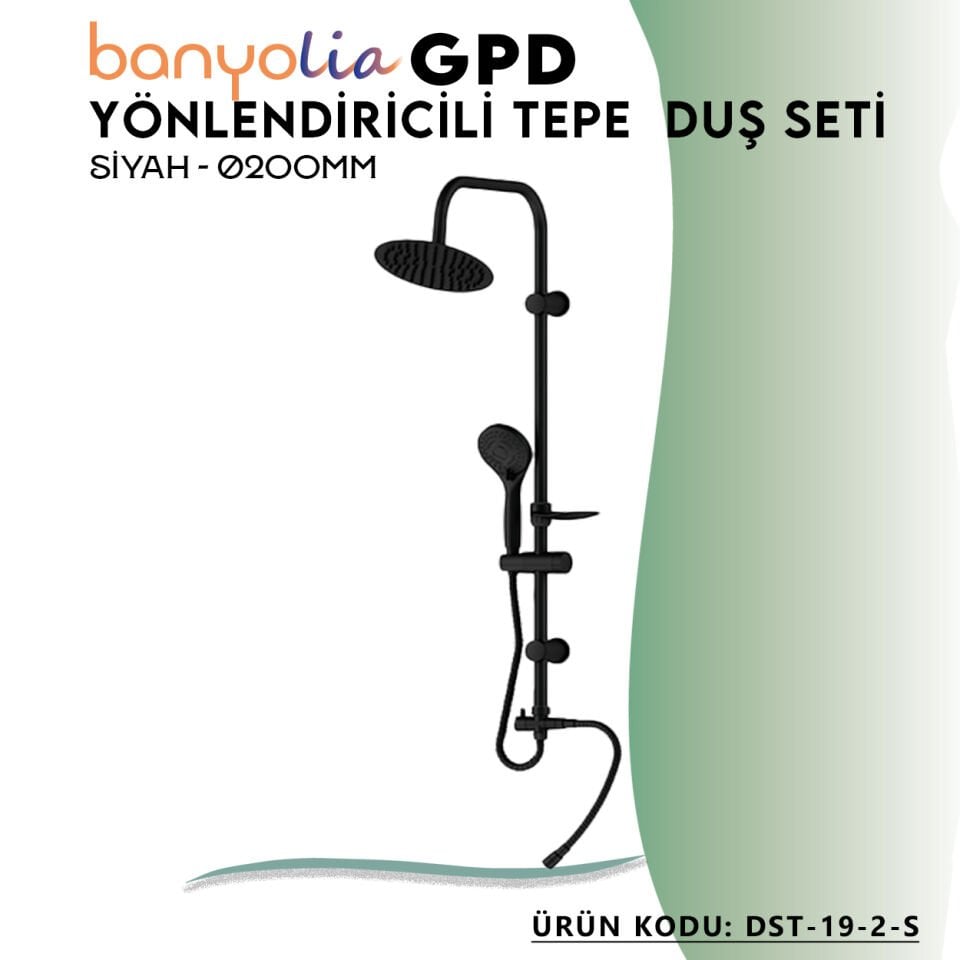 BANYOLİA - GPD Yönlendiricili Duş Seti (3 Fonksiyonlu El Duşu + Ø200)  (DST192S)