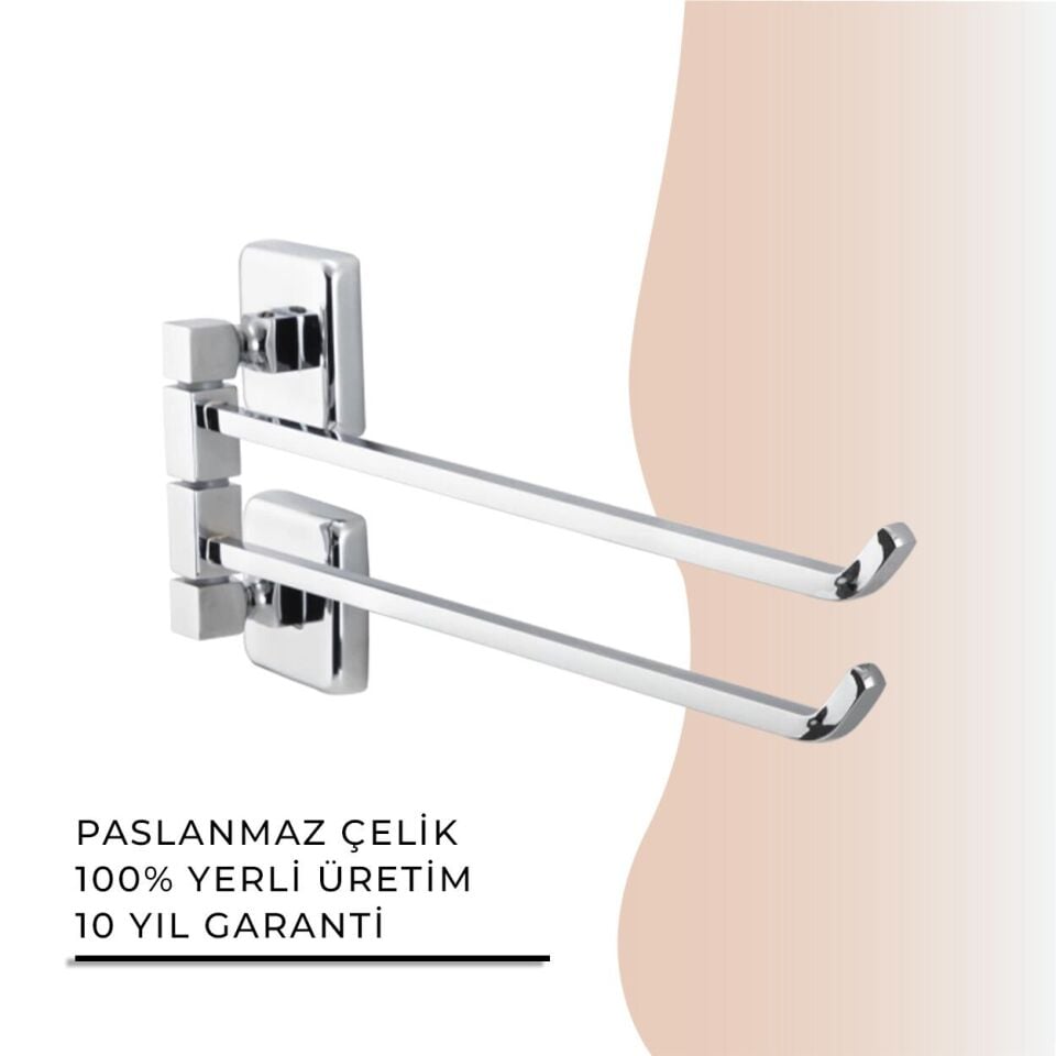 İGK YAPI - Çelik Banyo Kumru İkili Döner Havluluk (KU10-014)