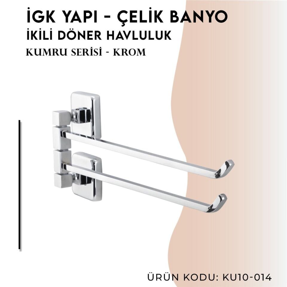 İGK YAPI - Çelik Banyo Kumru İkili Döner Havluluk (KU10-014)