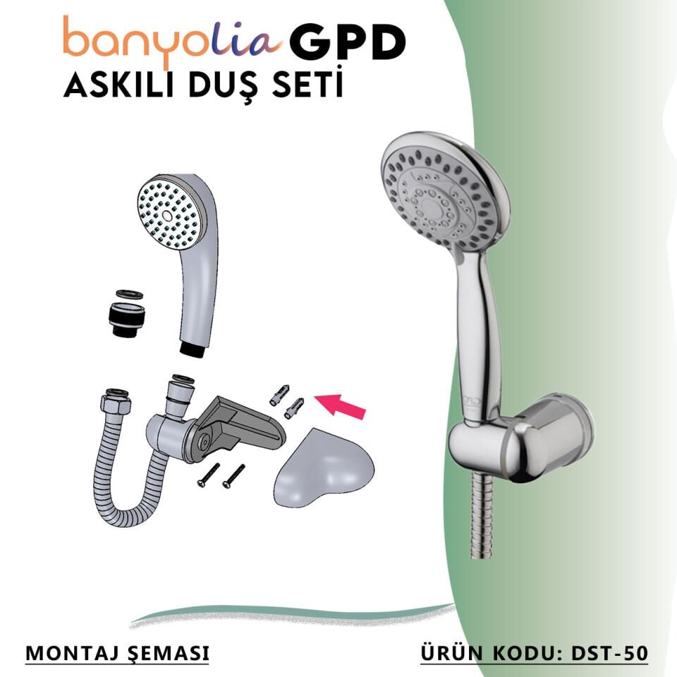 BANYOLİA - GPD Askılı Duş Seti (5 Fonksiyonlu Ø85)  (DST50)