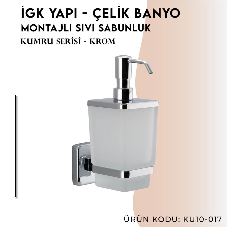 İGK YAPI - Çelik Banyo Kumru Montajlı Sıvı Sabunluk (KU10-017)