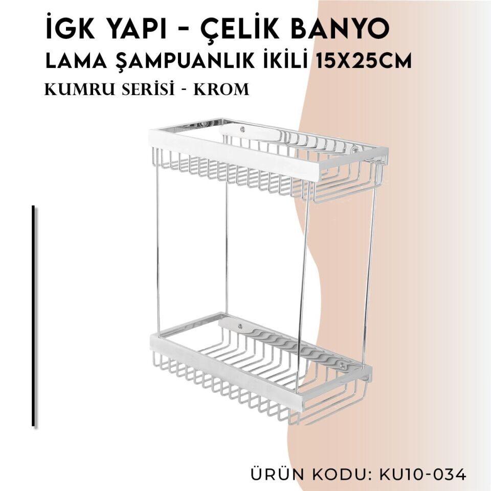 İGK YAPI - Çelik Banyo Kumru Lama Şampuanlık İkili 15x25 (KU10-034)