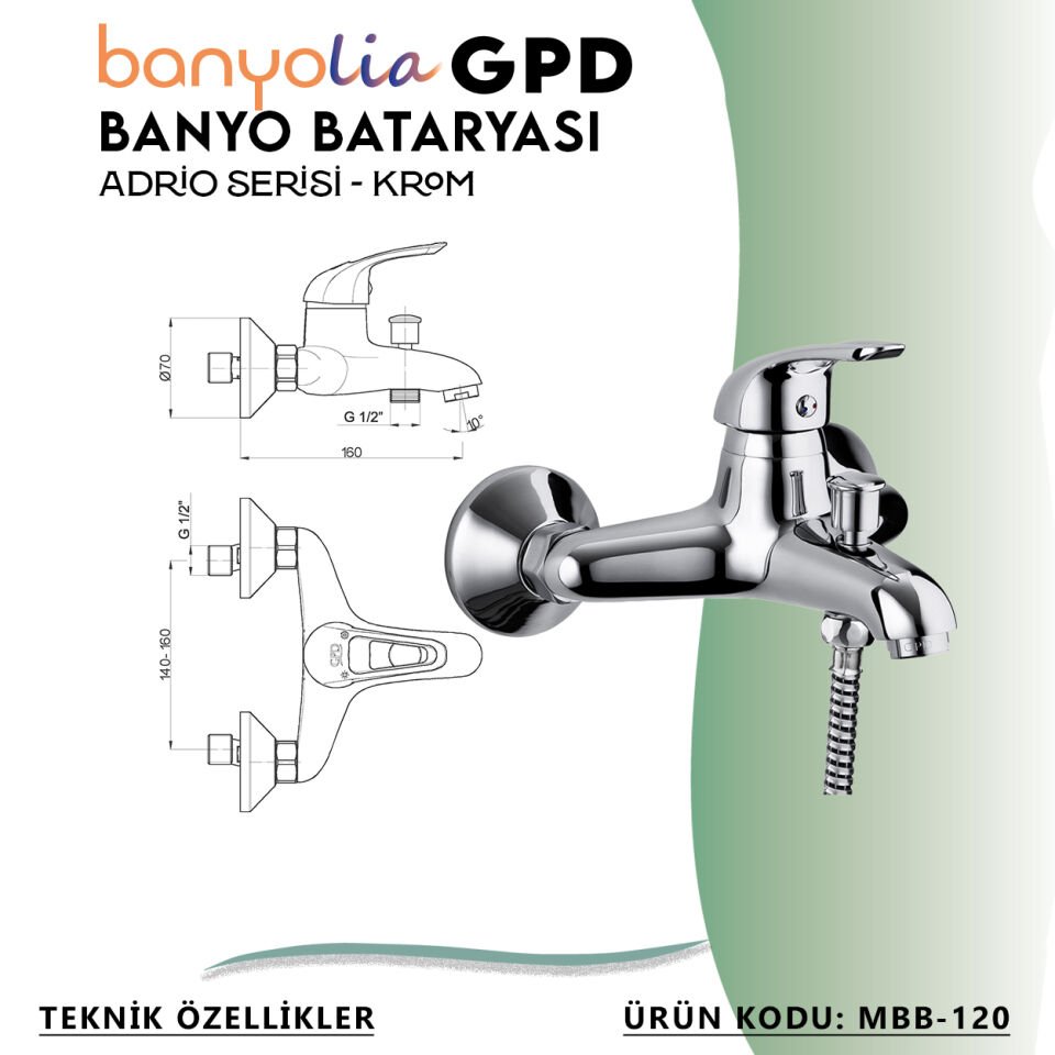 BANYOLİA - GPD Adrio Banyo Bataryası  (MBB120)
